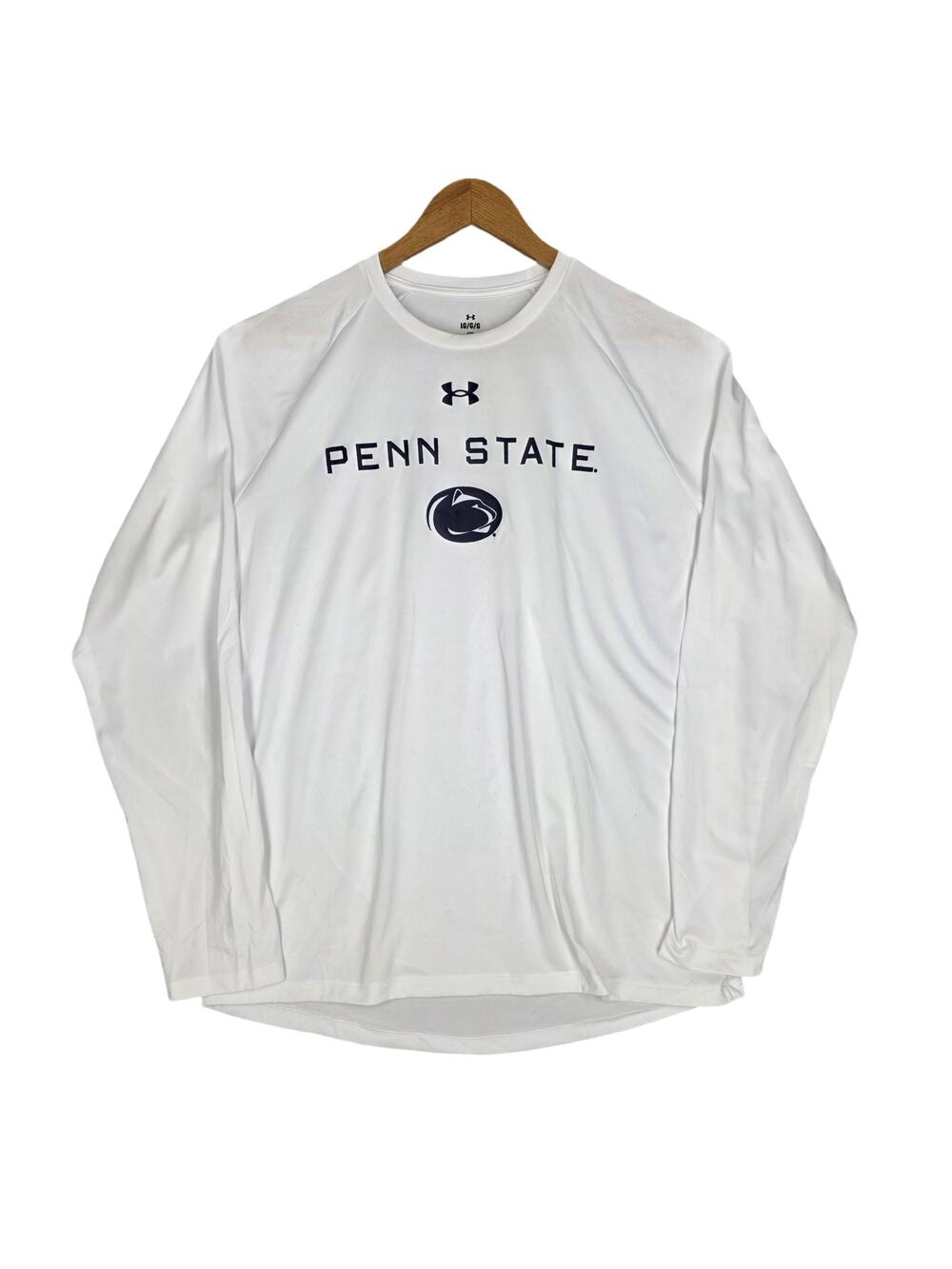 UNDER ARMOUR PENN STATE LONG‑SLEEVE SHIRT – SIZE LARGE – WHITE – LOOSE FIT
